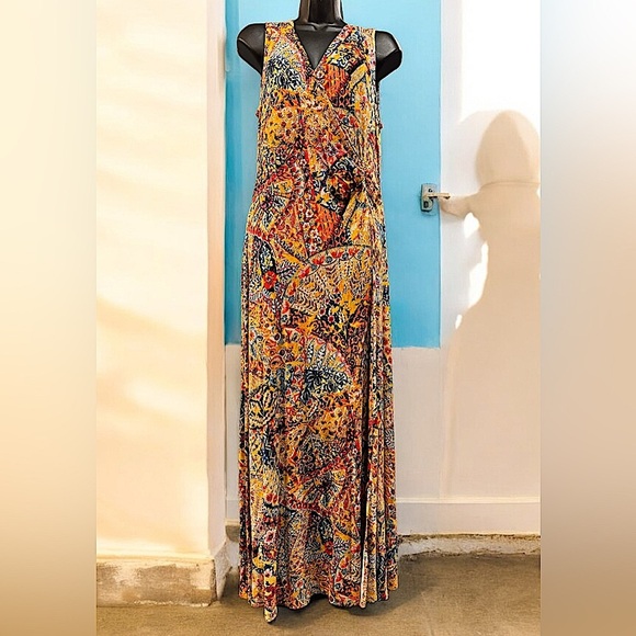 Soft surroundings Sleeveless Maxi Dress medium Length 55in pit to pit 15in - Picture 1 of 4